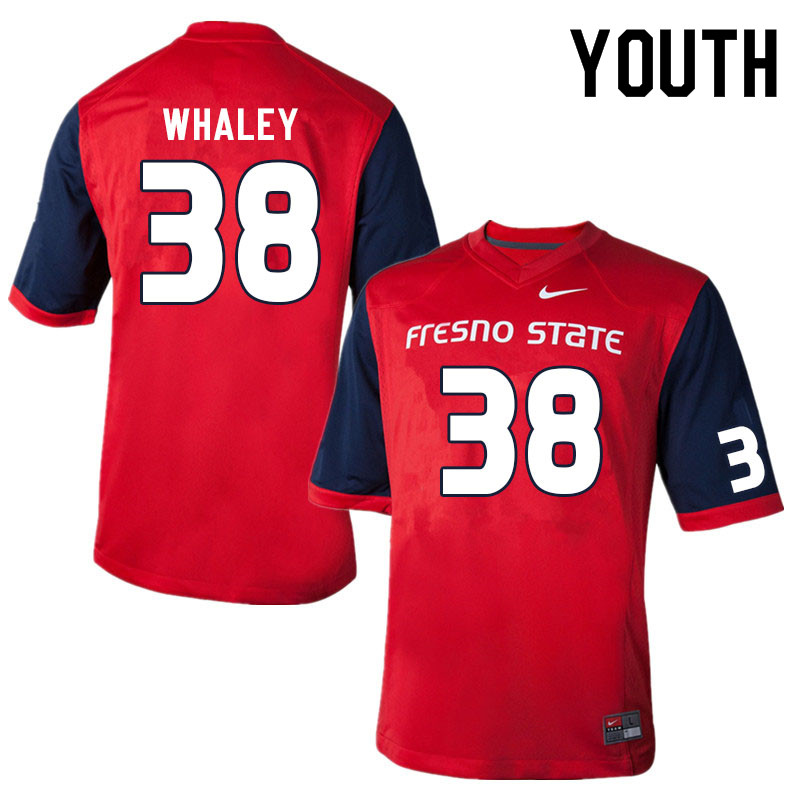 Youth #38 Michael Whaley Fresno State Bulldogs College Football Jerseys Sale-Red - Click Image to Close
